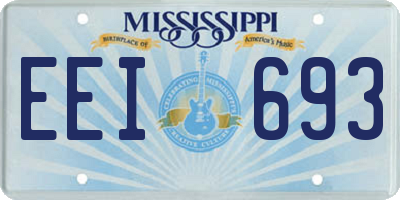 MS license plate EEI693