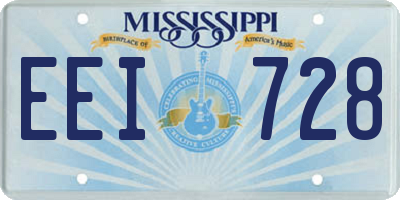 MS license plate EEI728
