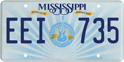 MS license plate EEI735