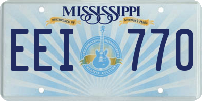 MS license plate EEI770