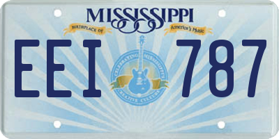 MS license plate EEI787