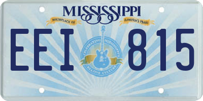 MS license plate EEI815