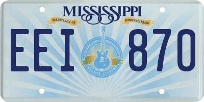 MS license plate EEI870