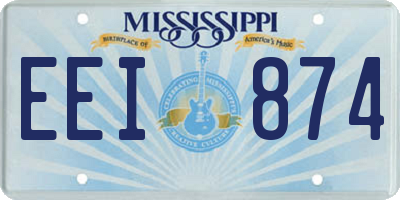 MS license plate EEI874