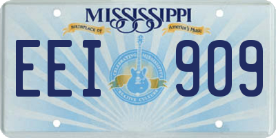 MS license plate EEI909