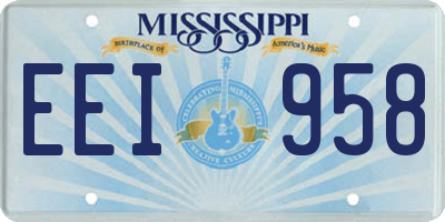 MS license plate EEI958