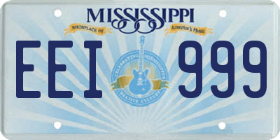 MS license plate EEI999