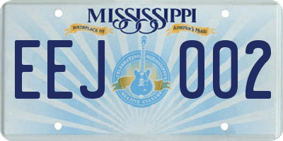 MS license plate EEJ002
