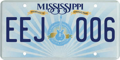 MS license plate EEJ006