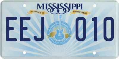 MS license plate EEJ010