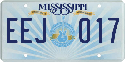 MS license plate EEJ017
