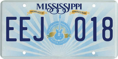 MS license plate EEJ018