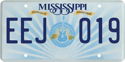 MS license plate EEJ019