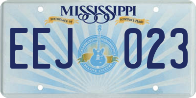 MS license plate EEJ023