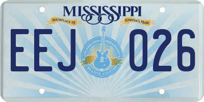 MS license plate EEJ026