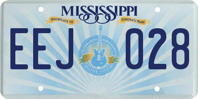 MS license plate EEJ028