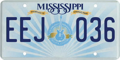 MS license plate EEJ036