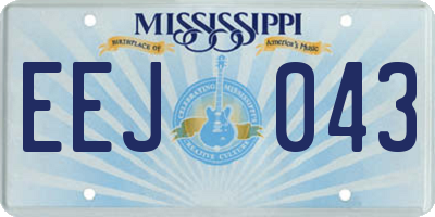 MS license plate EEJ043