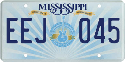 MS license plate EEJ045