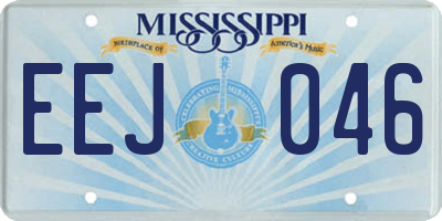 MS license plate EEJ046
