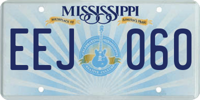 MS license plate EEJ060