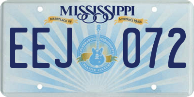 MS license plate EEJ072