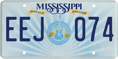 MS license plate EEJ074
