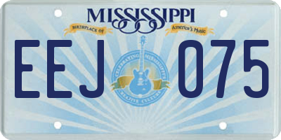 MS license plate EEJ075