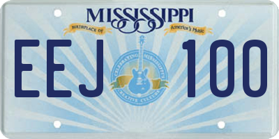 MS license plate EEJ100