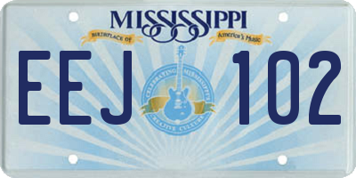 MS license plate EEJ102
