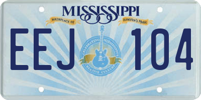 MS license plate EEJ104