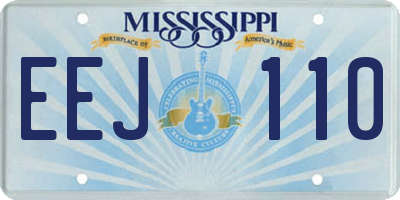 MS license plate EEJ110