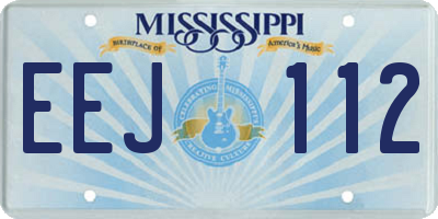 MS license plate EEJ112