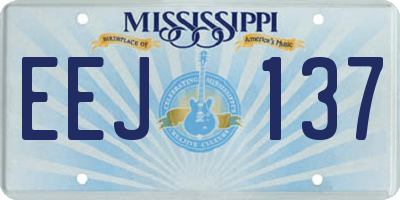 MS license plate EEJ137