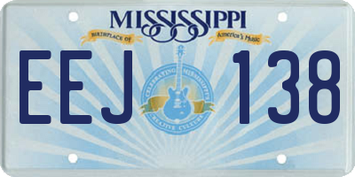 MS license plate EEJ138