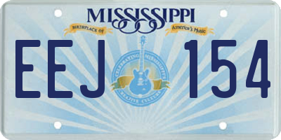 MS license plate EEJ154