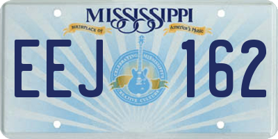 MS license plate EEJ162