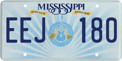 MS license plate EEJ180