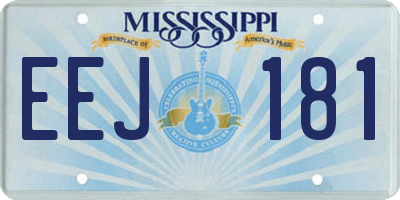 MS license plate EEJ181