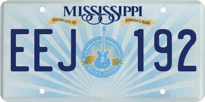 MS license plate EEJ192