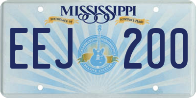 MS license plate EEJ200