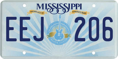 MS license plate EEJ206