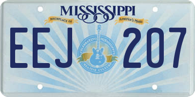 MS license plate EEJ207