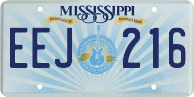 MS license plate EEJ216