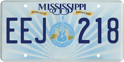 MS license plate EEJ218