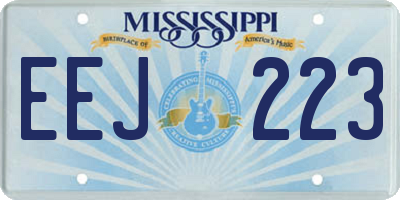 MS license plate EEJ223