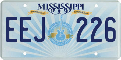 MS license plate EEJ226