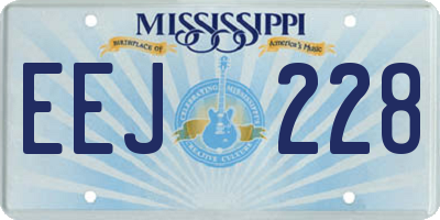 MS license plate EEJ228