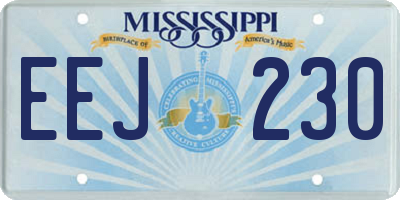MS license plate EEJ230