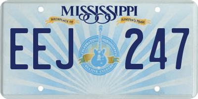 MS license plate EEJ247